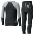 thumbnail image 2 of Sinleey Kids Boys Girls Thermal Underwear Set Long Sleeve Base Layer Top with Bottoms Fall Winter Suit Dark Gray 100, 2 of 8