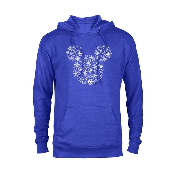 Disney Mickey Mouse Icon Holiday White Snowflakes - Pullover Hoodie for Adults -Customized-Royal Heather