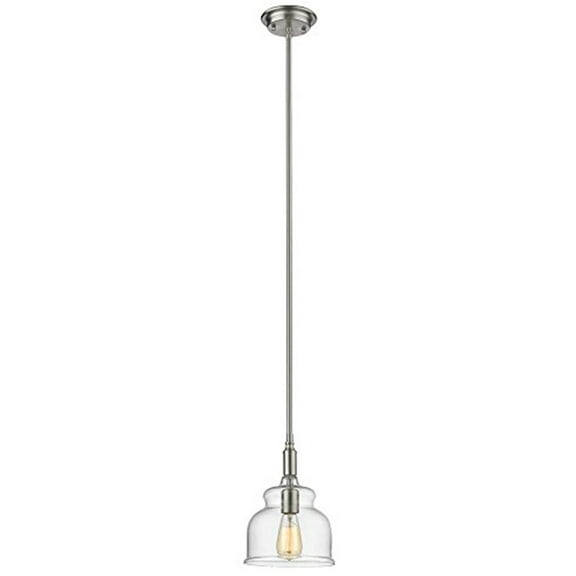 CHLOE Zoe Transitional 1 Light Brushed Nickel Ceiling Mini Pendant 8" Wide
