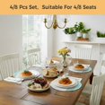 thumbnail image 6 of Blue Striped Round 13 Inch Placemats Set of 4, Modern Farmhouse Stripes HeatResistant Non Slip Place Mats for Dining Table, Wipeable Braided Kitchen Table Mats for Housewarming, 6 of 9