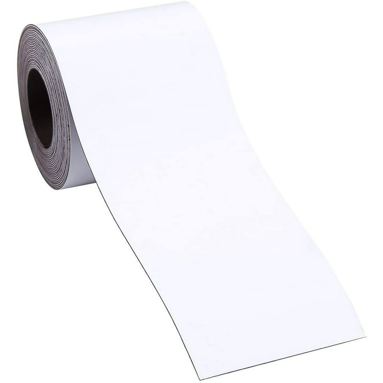 MaWh0210 Houseables Dry Erase Labels, Magnetic Roll, Magnet Strip, Glossy  White, 2 Inch Wide x 10 Ft Long, Write On Labels, Wipe Off