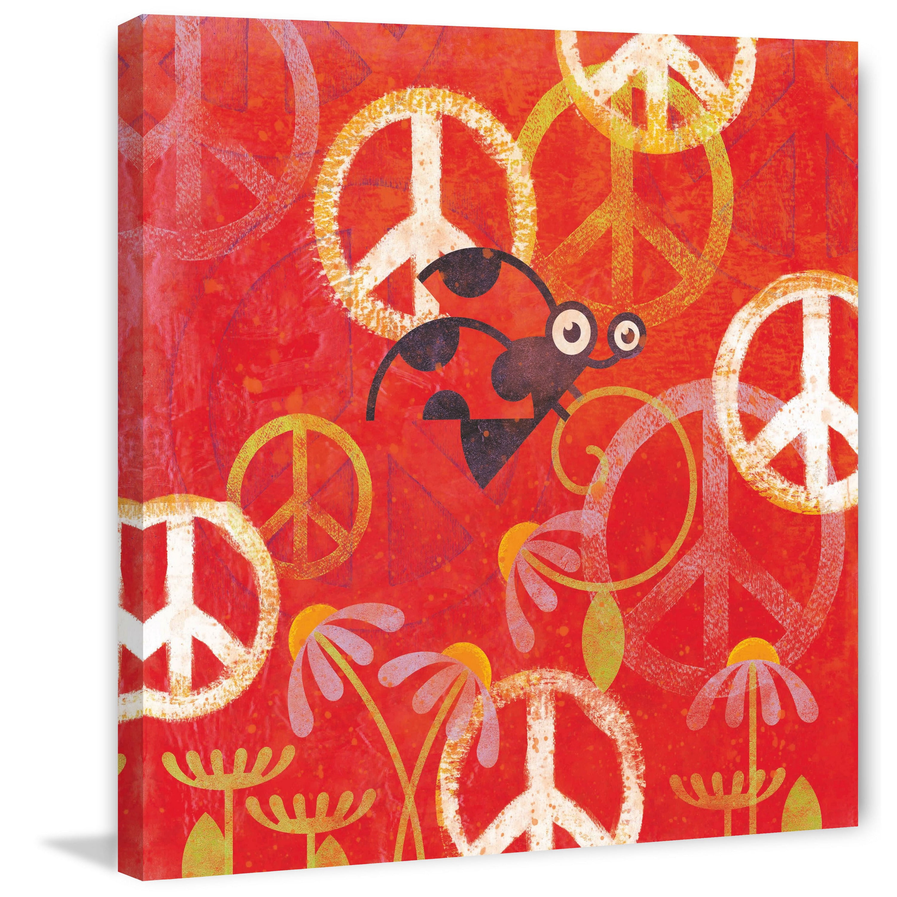 Marmont Hill "Peace Sign Ladybugs II" Painting Print on Canvas