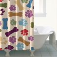 thumbnail image 4 of Paw Prints and Bones Shower Curtain 84"x72" ,Bathroom Decorative Shower Curtains Set with 12 Hooks,Modern Waterproof Washable Shower Curtain, 4 of 6