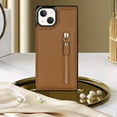 thumbnail image 4 of SaniMore Case for iPhone 14 Plus 6.7" 2022 with Card Slots, PU Leather Zipper Wallet Crossbody Lanyard Flip Kickstand Full-body Protective Retro Shockproof Cover for Girls Women, Brown, 4 of 14
