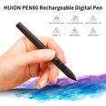 thumbnail image 2 of Huion Huion PEN80 Rechargeable Stylus with Dual Programmable Buttons for NEW 1060PLUS Drawing Tablet, 250K Frequency, Li-ion Battery, 350-Hour Life, Includes 4 Nibs and Charging Cable, 2 of 6
