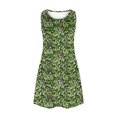 thumbnail image 6 of Drovellove 2026 Women Round Neck Sleeveless Ditsy Tiny Floral Print Dress, Loose A-Line Ruffle Hem Mini Summer Dresses Casual Beach Vacation Trendy Sundress, 6 of 9