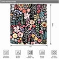 thumbnail image 4 of Extra Long Black Floral Shower Curtain for Bathroom Decor 72Wx84H Watercolor Cute Plants Spring Girly Women Colorful Boho Art Printed Fabric Polyester Waterproof 12 Pack Plastic Hook, 4 of 15