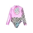 thumbnail image 4 of MSemis Kids Girls Long Sleeves Ballet Dance Leotard Gymnastics Workout Bodysuit Dancewear Pink 8, 4 of 5