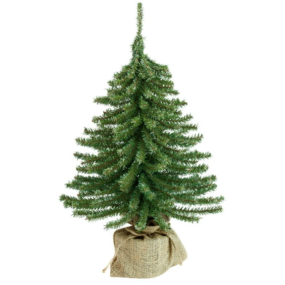 Northlight 1.5 FT Potted Downswept Mini Village Pine Medium Artificial Christmas Tree, Unlit
