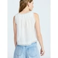 thumbnail image 3 of Scoop Women's and Women's Plus Flowy Cotton Tank Top with Lace Trim, Sizes XS-4X, 3 of 5
