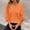 Orange, variant on Oplxuo Womens Plus Size Hollow Knitted Tops Casual Long Sleeve Tee Shirts Basic Solid Loose Crewneck Comfy Tunic Blouse