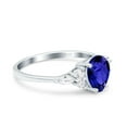 thumbnail image 2 of Pear Teardrop Art Deco Ring Blue Sapphire CZ 925 Sterling Silver Size 8, 2 of 6