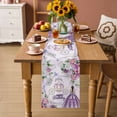thumbnail image 2 of Happy Birthday Table Runner 48 Inches, Purple Luxury Dress Crown Carriage Flowers Bed Runner Dresser Scarves Tabletop for Indoor Outdoor Parties/Ceremony/Banquet, 13" x 48", 2 of 8