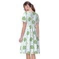 thumbnail image 2 of Bixox Robe d'Été à Manches Courtes pour Femmes Robe Ample Longueur Genou avec Poches-Grenouilles Kawaii, 2 of 7