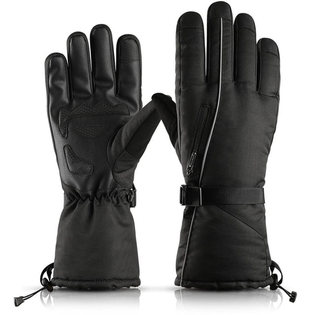 Advancent 1 par de guantes impermeables para ciclismo de invierno, guantes cálidos para bicicleta con pantalla táctil, guantes para bicicleta Ciclismo negro+reflectante L