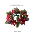thumbnail image 2 of Christmas Candle Rings 7.87x2.95 Inch Small Candle Wreaths with Red Berries Pine Cones, Artificial Candle Ring Holder for Xmas Table Mantel Party Decor, 1PC, 2 of 6
