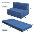thumbnail image 7 of Folding Sofa Bed Chair with Pillow,Convertible Fold Out Chair Bed Sleeper,Foam Floor Mattress, Foldable Futon Couch Bed for Living Room/Dorm/Guest/Office (Blue, Twin), 7 of 7
