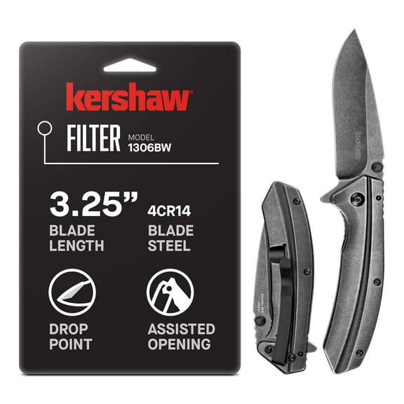 Kershaw Filter Pocket Knife, 3.25 Inch Folding Blade, (1306BW)