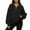 Black, variant on Quarter Zip Pullover Women Plus Size Loose Fit V Neck Trendy Sweatshirts Long Sleeve Lapel Collared Casual Comfort Pocket Tops Black M