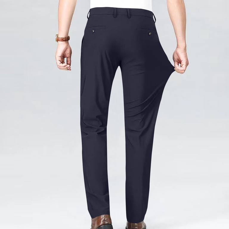 navy blue tapered dress pants Navy Cigarette Pants High Waist Tapered Dress Pants Womens formal trousers Ladies Dress Pants tailored Business office pleated straight leg
