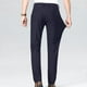 thumbnail image 4 of Pantalones de traje casuales con bolsillos y botones de color liso para hombre, 4 of 7