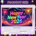 thumbnail image 2 of Colorful Happy New Year Banner Neon  New Year 2026 Display Firework Design Star Pattern NYE Backdrop for New Year Party NYE Celebration Holiday Gathering, 2 of 8