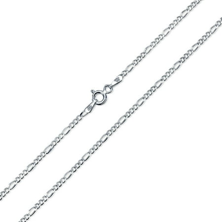 Thin Figaro Chain - Thin 50 Gauge 1.5 MM 925 Sterling Silver Figaro Chain Necklace For Women For Men Made In Italy 16 18 20 24 Inch