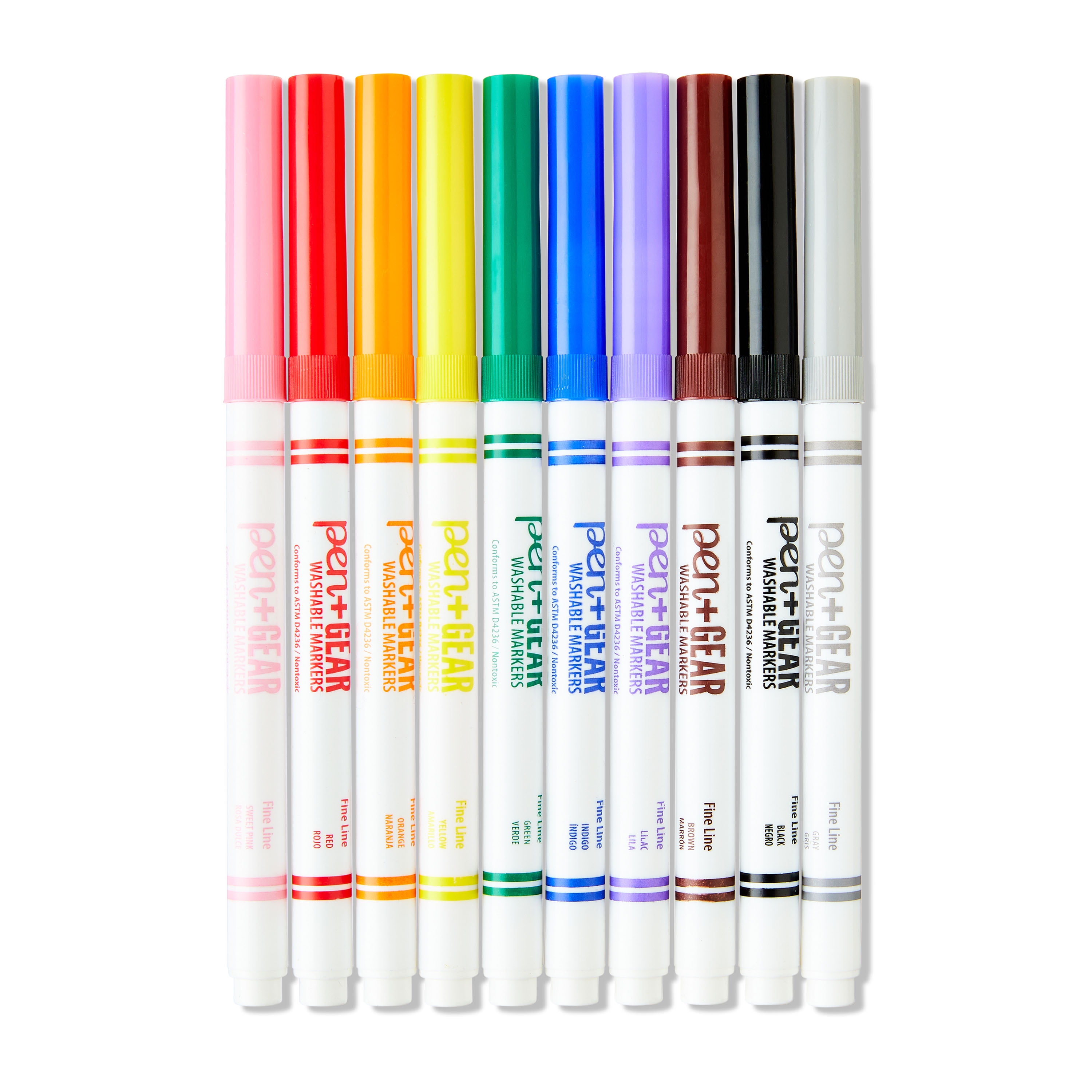 26 pack) Pen+Gear Fine Line Classic Markers, Assorted Colors, 10