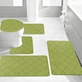 MXTPOV New 5 Pieces Bathroom Rug Set Toilet Mats Universal Memory Foam Bath Mat Set Grid