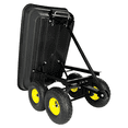 thumbnail image 3 of Garden Dump Cart, 75L Capacity Camping Wagon with 10 Inch Pneumatic Tires, Outdoor Wagon with 180° Rotating Handle, Heavy Duty Yard Cart for Lawn and Garden, 3 of 7