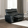 thumbnail image 2 of Furniture of America Telimate Leather Padded Reclining Loveseat in Black, 2 of 7