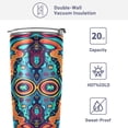 thumbnail image 4 of SKYSONIC Christmas Ball Tumbler Stainless Steel Double Wall Vacuum Reusable Insulated Mug with Straw and Built-in Coaste for Cold and Hot Beverages, 20oz, 4 of 7