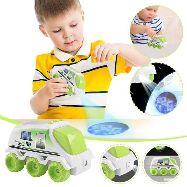 Children'S Aerospace Inertial Lunar Rover, Model Car With Projection Scientific Research Toy, Educational Space Exploration Friction Drive