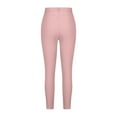 thumbnail image 4 of Odeerbi Clearance Pants for Women Full Length Pants Elastic Pants Middle Waist Cotton Bottomed Multicolor Slim Fit Temperament Zipper Pants Pink Refer to Size Chart In Description, 4 of 9