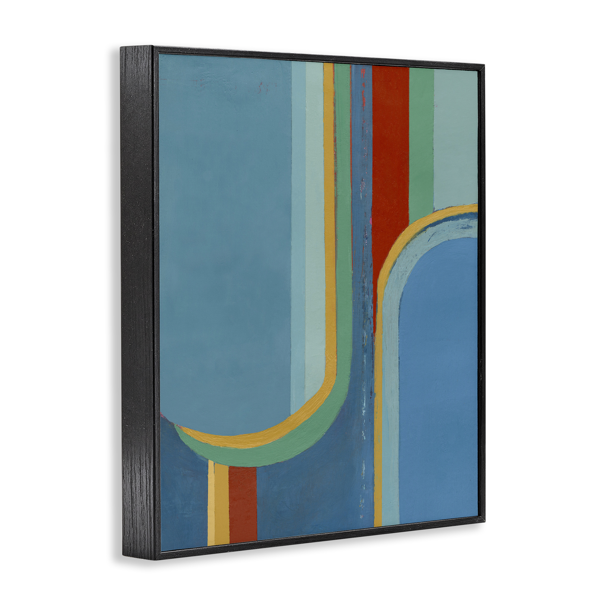 Stupell Industries Blue & Red Arches Abstract Painting Black Framed Art Print Wall Art, 11 x 14
