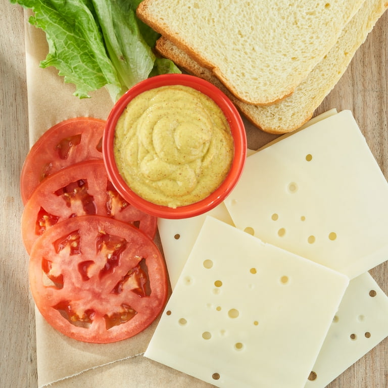 Great Value Deli Style Sliced Swiss Cheese, 8oz, 12 Slices (Plastic Packaging) Great Value Deli Style Sliced Swiss Cheese, 8oz, 12 Slices (Plastic Packaging)
