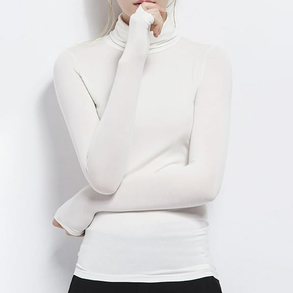 Turtleneck Women Turtle Neck Long Sleeve Shirts For Women Basic Lightweight Based Layer Thermal Underwear Tops Shirts Girls Thermal Tops Long Sleeve Womens Long Tops Mens Thermal Underwear Shirt