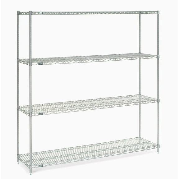 Nexel Wire Shelving, Poly-Z-Brite, 72"W X 18"D X 74"H