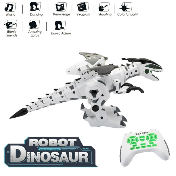 TOBBI Remote Control Dinosaur Robot Interactive Smart Toy W/ Singing  Dancing Storytelling Programming Missiles Launching Mist Spraying Walking  T-Rex Toy Gift for Children Boys Girls