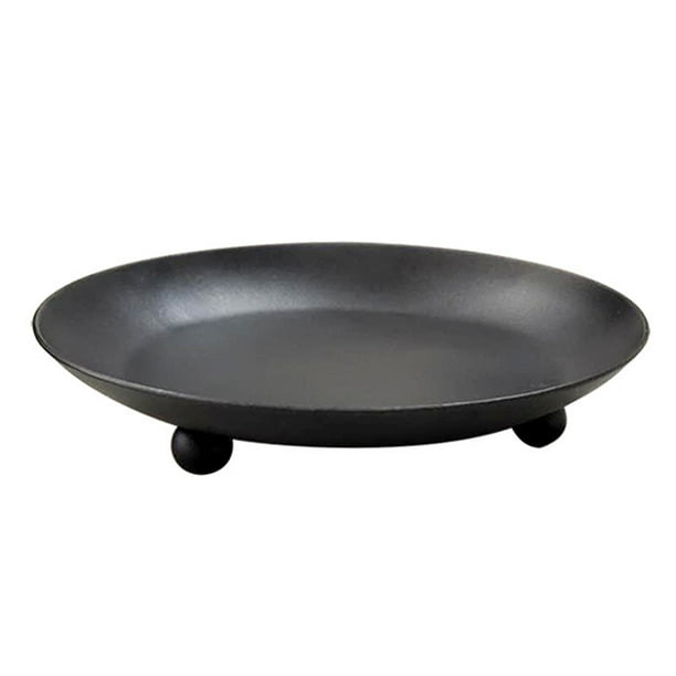 Portavelas de hierro, portavelas decorativo, soporte de metal para velas, bandeja para velas perfumadas