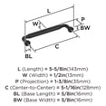 thumbnail image 4 of Amerock Coble 5-1/16 inch (128mm) Center-to-Center Matte Black Cabinet Pull, 4 of 5