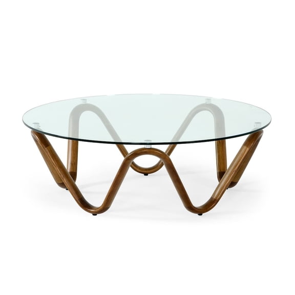 Modrest Lassen - Modern Glass & Walnut Coffee Table