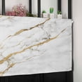 thumbnail image 6 of White Gold Valances for Windows Farmhouse Kitchen Curtains Valances Rod Pocket Valance Curtains for Kitchen Windows Modern Abstract Marble Geometric Window Valances for Bathroom Bedroom 60"x18", 6 of 6