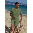 thumbnail image 5 of COOFANDY Men's Summer Beach Outfits 2 Piece Short Sleeve Shirts and Shorts Casual Vacation Linen Sets for Men, 5 of 6