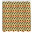 thumbnail image 3 of Retro Shower Curtain, Abstract Geometric Composition with Triangles in Different Colors Old Mosaic Grid, Fabric Bathroom Set with Hooks, 69W X 75L Inches Long, Multicolor, by Ambesonne, 3 of 3