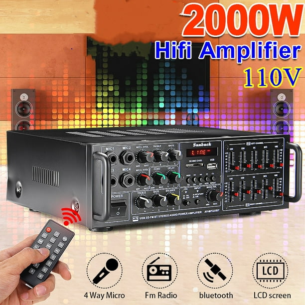 Home Stereo Amplifier Receiver , 1200W Audio Power Amplifier 2Channel