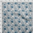 thumbnail image 4 of oneOone Tissu Polyester Spandex Bleu Moyen Floral Rétro Matériel de Robe Tissu Imprimé Tissu au Mètre 56 Pouces de Large, 4 of 5