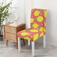 thumbnail image 4 of Set of 4 Lemon Print Dining Chair Covers Lovely Yellow Fruit Theme Washable Stretch Slipcovers Removable Polyester Protector for Modern Kitchen or Party, 4 of 7