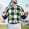 thumbnail image 6 of Daiia Green White Lumberjack Plaid Mens Baseball Jersey Button Down Shirts Short Sleeve Sports Uniforms-X-Large, 6 of 9