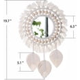 thumbnail image 4 of Espejo de pared colgante – Espejo acrílico decorativo hecho a mano con flecos redondos para apartamento, sala de estar, dormitorio, guardería (hoja), 4 of 5
